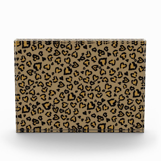 Heart Leopard Pattern in Natural Colours Photo Block (Front)
