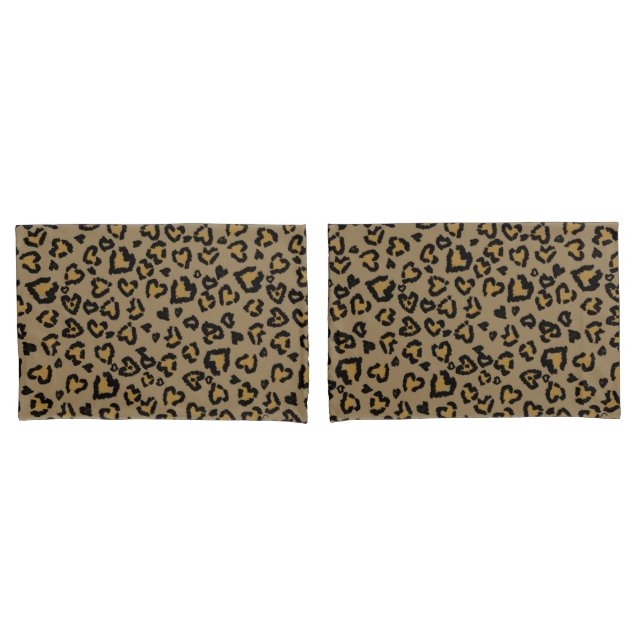 Heart Leopard Pattern in Natural Colours Pillowcase (Front-Set)