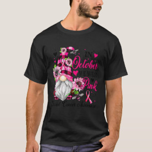 Heart Leopard Sunflower In October We Wear Pink Br T-Shirt