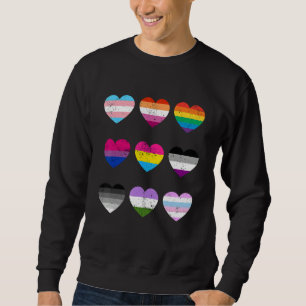 Heart Lgbt Flag happy pride month transgender mtf  Sweatshirt