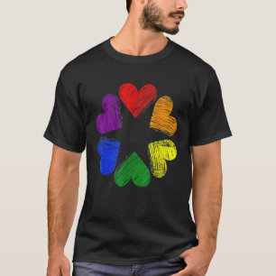 Heart Lgbt Flag Rainbow Circle Of Hearts Love Gay T-Shirt