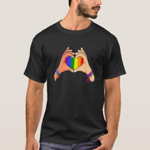 Heart LGBT Rainbow Flag LGBTQ Gay Pride Month Mela T-Shirt