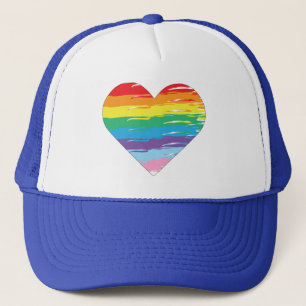 HEART LGBTQIA Rainbow Flag, Gay Pride Trucker Hat