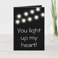 Heart lights on a string Happy Valentine's black
