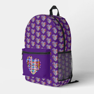 Heart Lights Printed Backpack