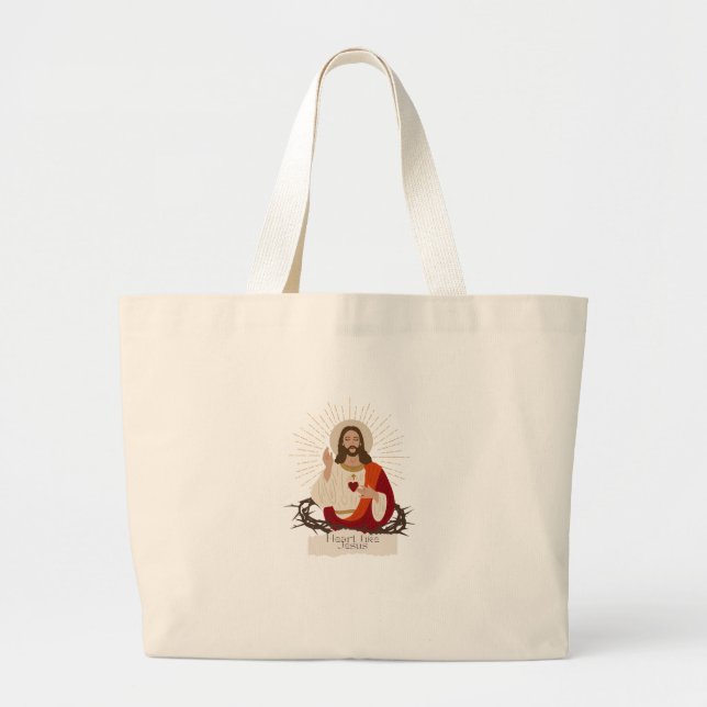 Heart Like Jesus  Large Tote Bag (Front)