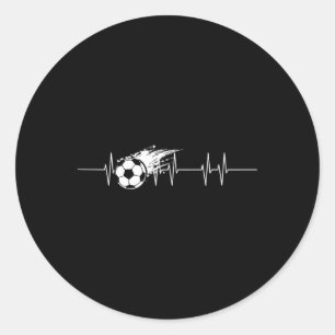 Heart Line Footbyll Player Heartbeat Footbyller Fo Classic Round Sticker