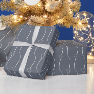 Heart Link, Creme on Fleet Grey Wrapping Paper