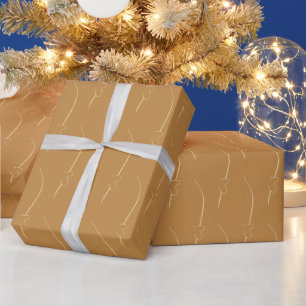Heart Link Gold Wrapping Paper
