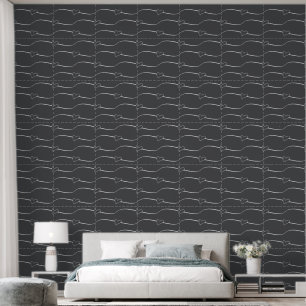 Heart Links, Light Grey on Very Dark Grayish Blue Wallpaper