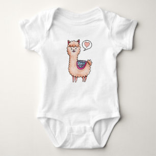 Heart Llama Baby Bodysuit
