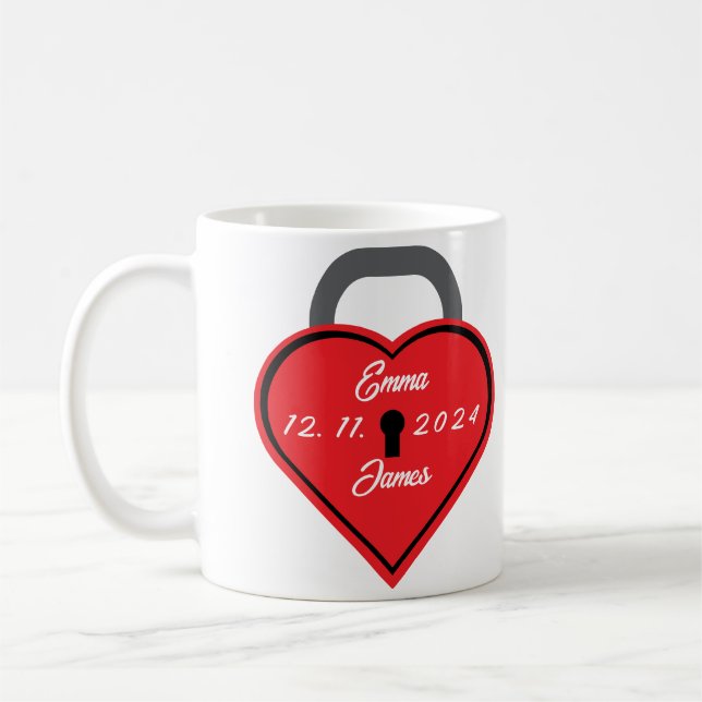 Heart lock coffee mug (Left)