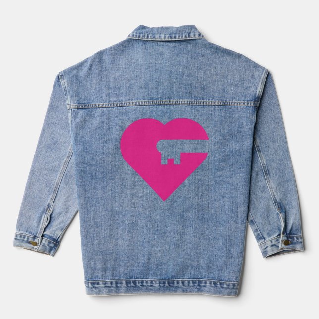heart lock denim jacket (Back)
