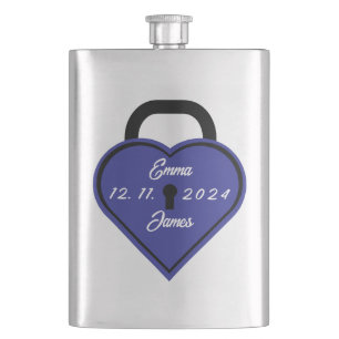 Heart lock hip flask