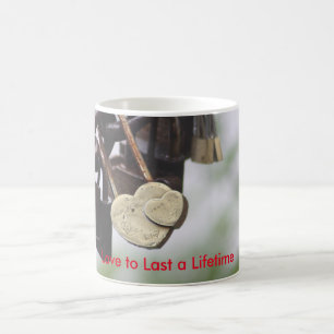 Heart Lock Love to Last a Lifetime Coffee Mug