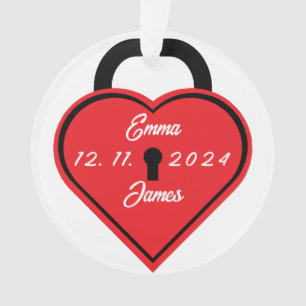 Heart lock ornament