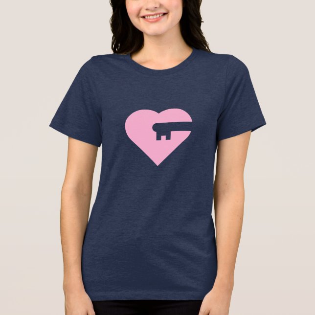 heart lock Tri-Blend shirt (Front)