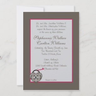 Heart Lock Wedding Invitation