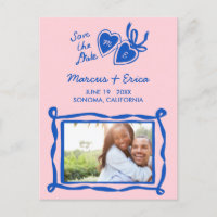 Heart Locket Custom Photo Initials Save the Date
