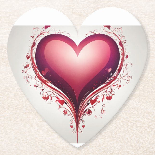 Heart Logo – Timeless Symbol of Love and Compassio Paper Coaster (Front)