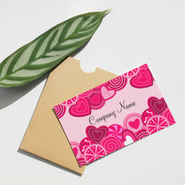 Candy Shop Card Design Heart Lollipop Candy Shop Bakery Business Card | Zazzle