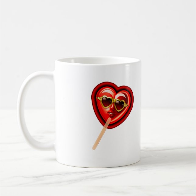 Heart Lolly  Coffee Mug (Left)
