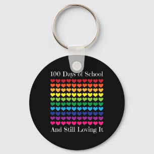 Heart Love 100 Days Of School Teacher Boy Girl Gi Key Ring