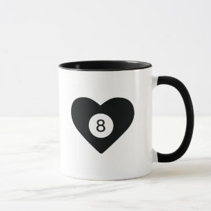 Heart Love And Live Billiards And Pool Mug