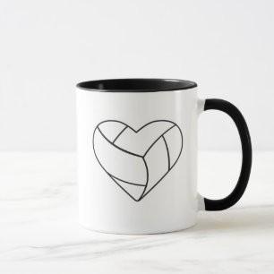 Heart Love And Live Volleyball Mug