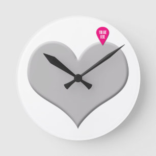 Heart Love and Valentine's day Round Clock