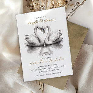 Heart Love Birds Couples Bridal Shower Invitation