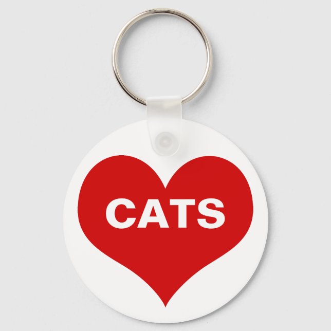 Heart (Love) Cats Key Ring (Front)