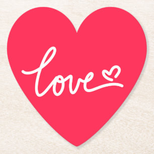 Heart love coaster wedding favours