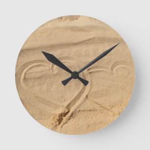 heart love custom personalise Anniversaries Round Clock