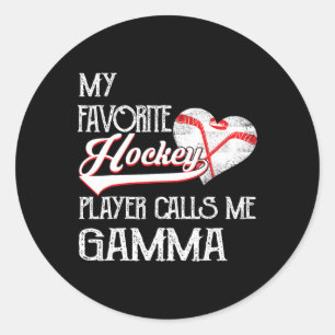Heart Love Cute Favorite Hockey Player Calls Me Ga Classic Round Sticker