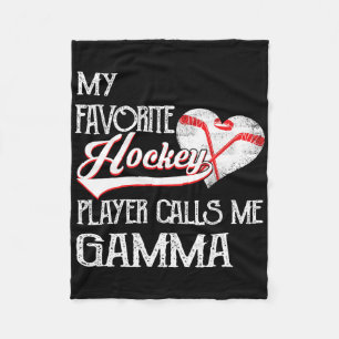 Heart Love Cute Favorite Hockey Player Calls Me Ga Fleece Blanket