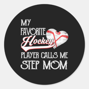 Heart Love Cute Favorite Hockey Player Calls Me St Classic Round Sticker