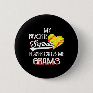 Heart Love Cute Favorite Softll Player Calls Me Gr 6 Cm Round Badge