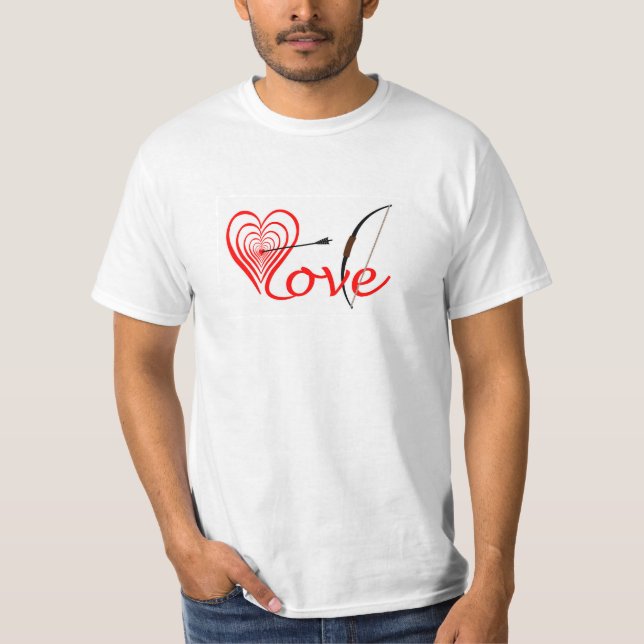 heart love disk with arrow and bow T-Shirt (Front)