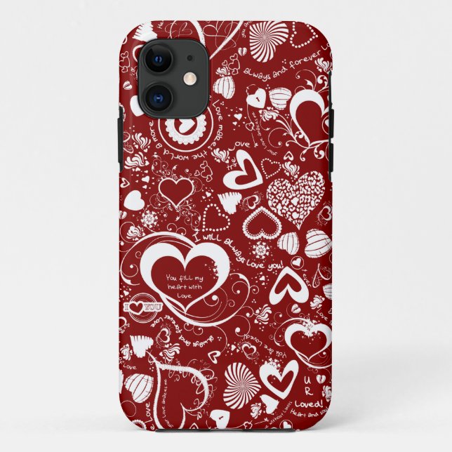 Heart Love Doodles Case-Mate iPhone Case (Back)