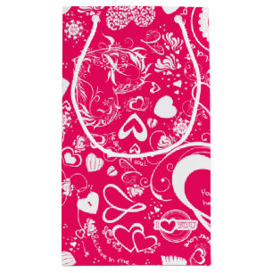 Heart Love Doodles Pink-White-Gift Bag S