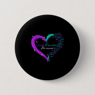 Heart Love Dragonfly Suicide Prevention Awareness 6 Cm Round Badge