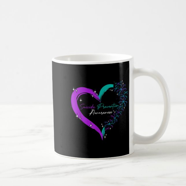 Heart Love Dragonfly Suicide Prevention Awareness  Coffee Mug (Right)