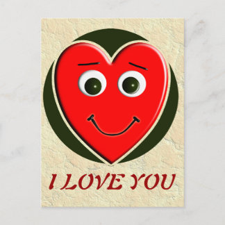 HEART LOVE DUDE POSTCARD