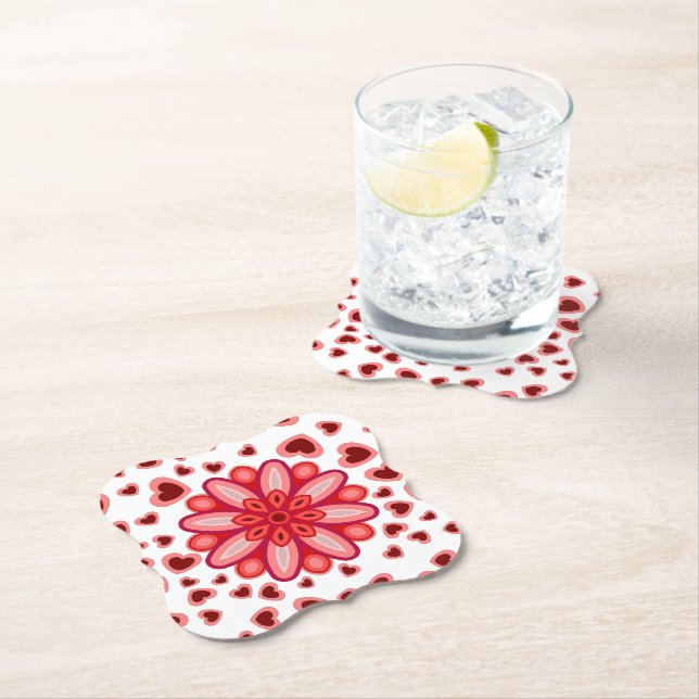 HEART LOVE GIRLFRIEND WIFE ANNIVERSARY GIFT PARTY  PAPER COASTER (Insitu)