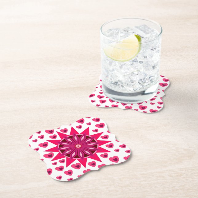 HEART LOVE GIRLFRIEND WIFE ANNIVERSARY GIFT PARTY  PAPER COASTER (Insitu)