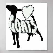 HEART LOVE GOATS LOGO ICON POSTER