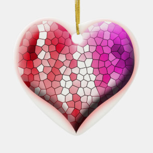heart love hearts custom personalise Anniversaries Ceramic Ornament