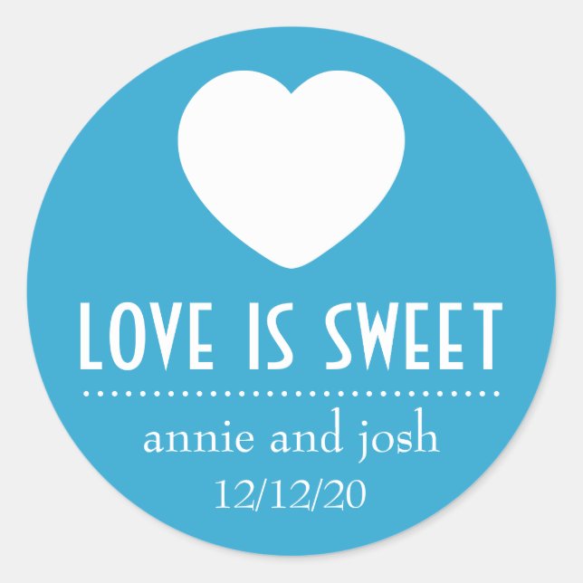 Heart Love Is Sweet Labels (Blue) (Front)