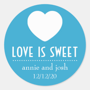 Heart Love Is Sweet Labels (Blue)